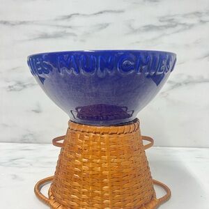 Vintage stoneware bowl blue munchies replacement